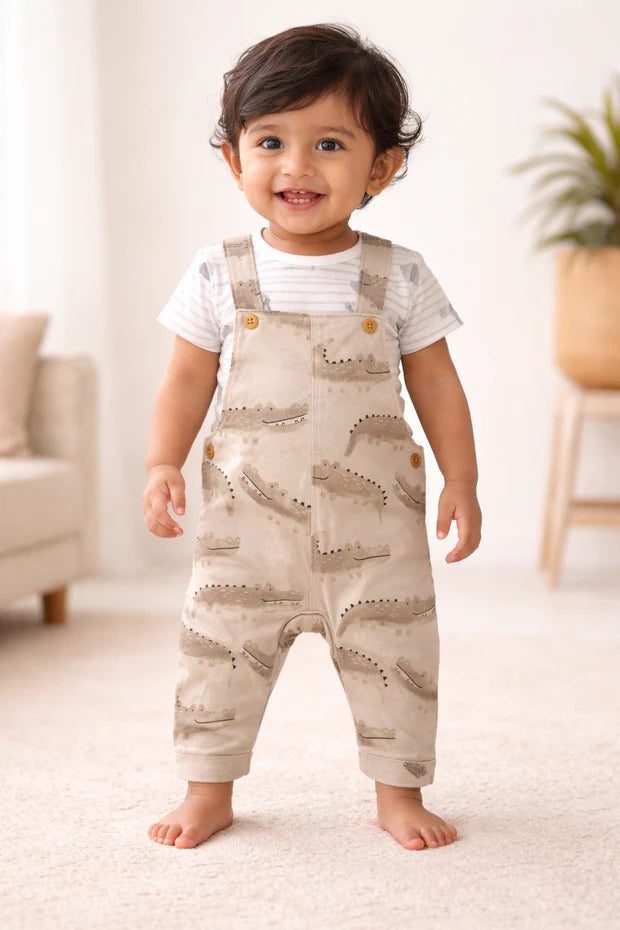 Peach Crocodile Jumpsuit (0 Months to 2 Years)