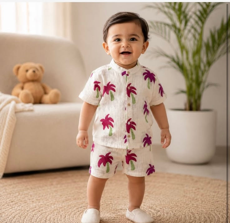 Tropical Palm Cotton Co-ord Set