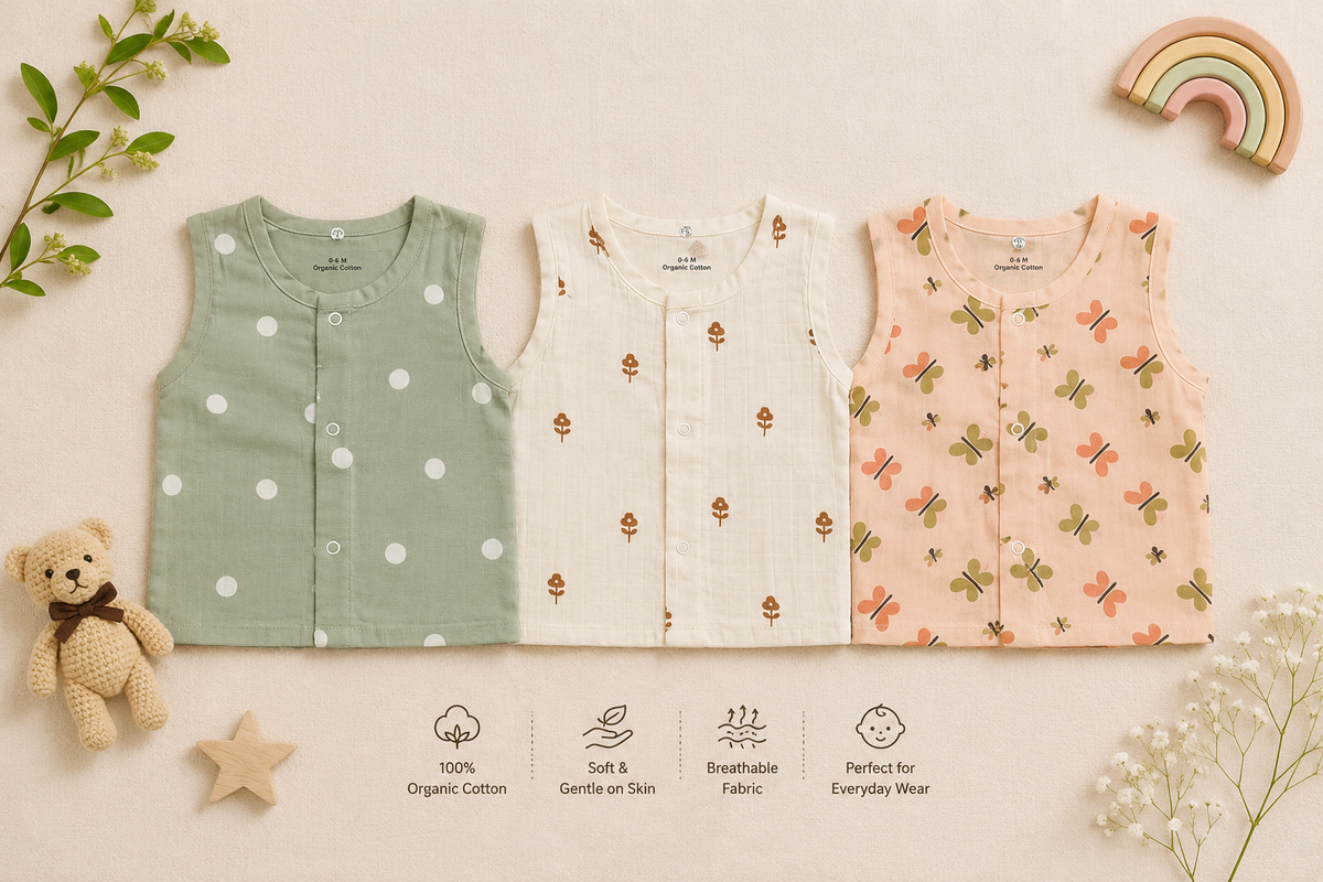 Organic cotton baby jabla(Pack of 3)