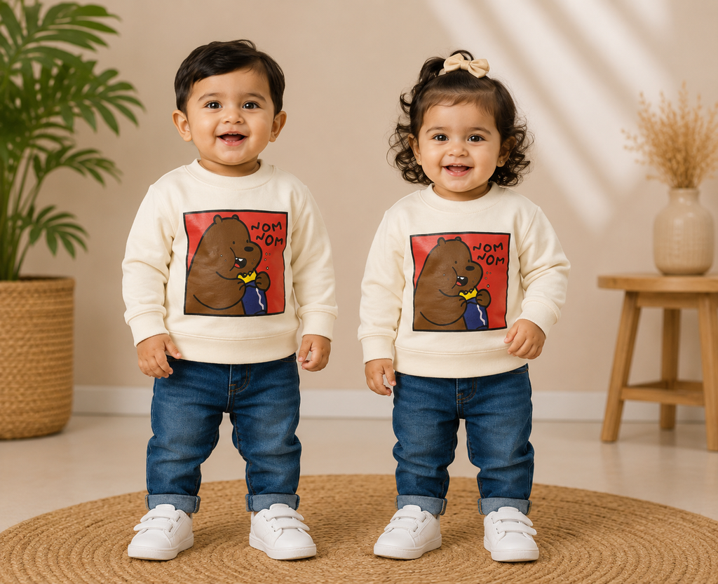 Unisex bear crop oversized tshirt