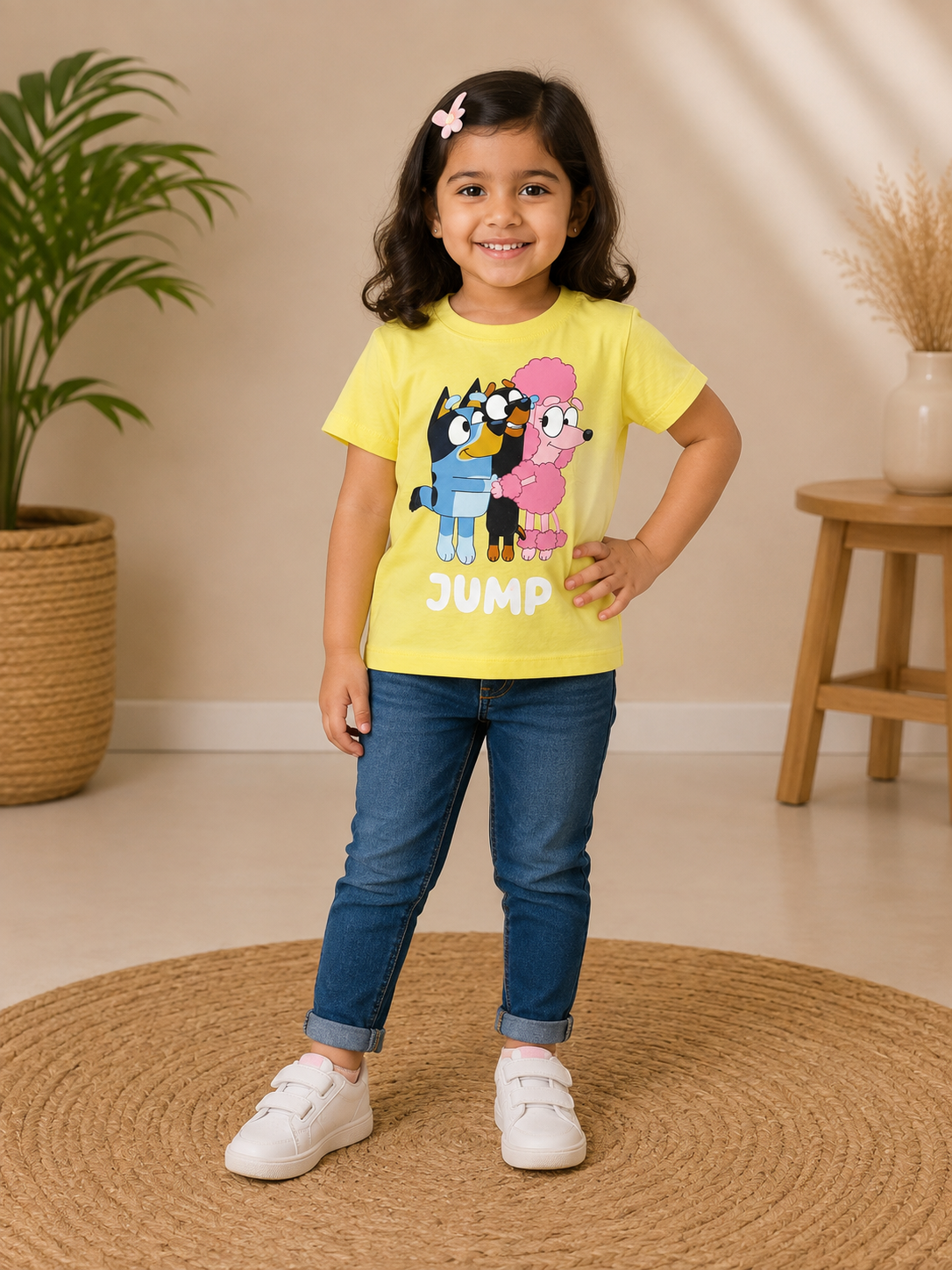 Cartoon printed Yellow tshirt only