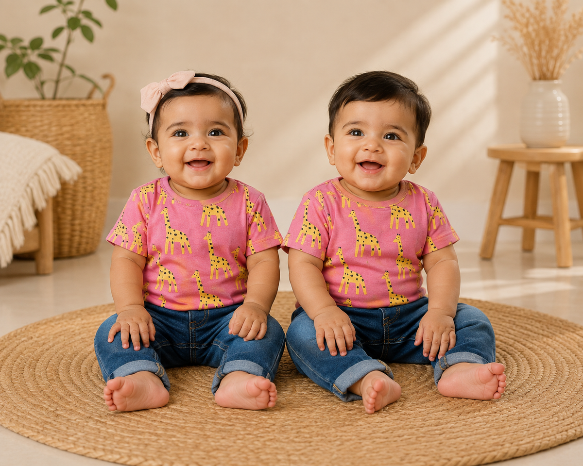 Unisex pink girafee tshirt only