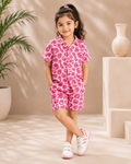 Pink Pop Print Cotton Co-Ord Set – Shirt & Shorts