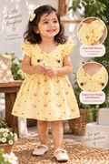 Sunny Duckling Muslin Puff Sleeve Dress